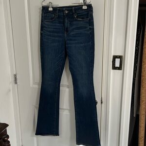Washed NEVER WORN American Eagle High Rise Skinny Kick Jeans Sz 8 Long Dark Wash